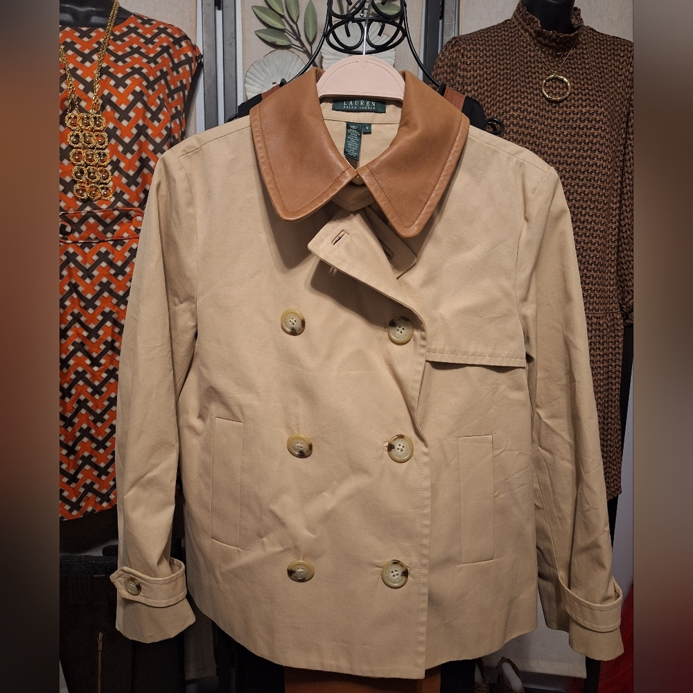 Ralph Lauren Beige Double-Breasted Pea Coat